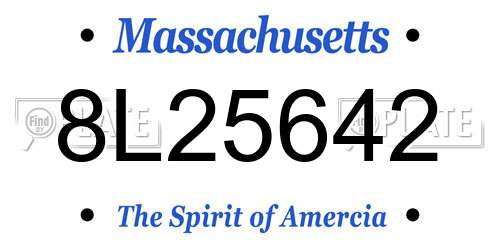 8L25642 Massachusetts License Plate
