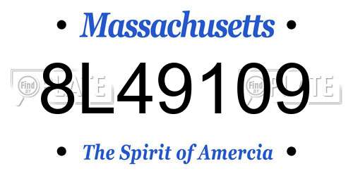 8L49109 Massachusetts License Plate