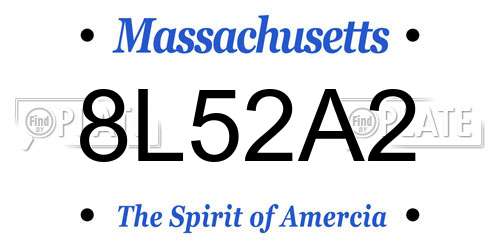 8L52A2 Massachusetts License Plate