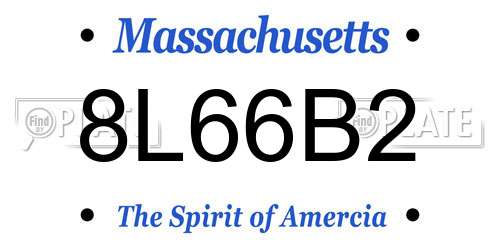 8L66B2 Massachusetts License Plate