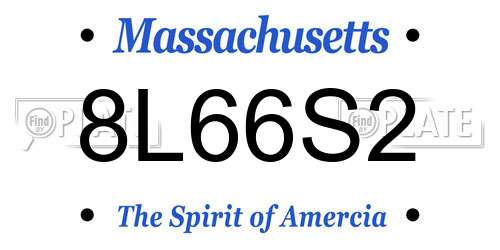 8L66S2 Massachusetts License Plate