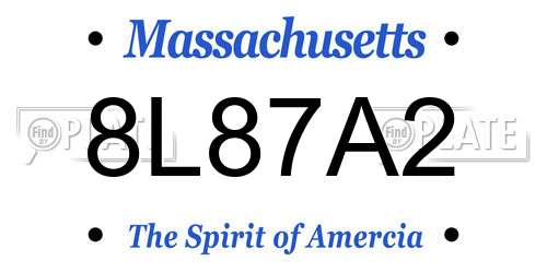 8L87A2 Massachusetts License Plate