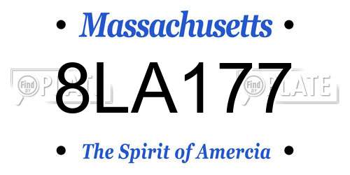 8LA177 Massachusetts License Plate