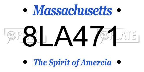 8LA471 Massachusetts License Plate