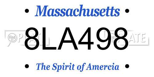 8LA498 Massachusetts License Plate