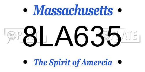8LA635 Massachusetts License Plate