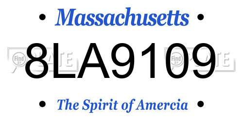 8LA9109 Massachusetts License Plate