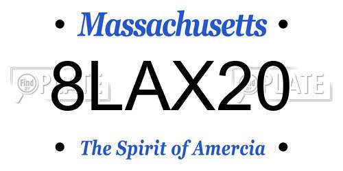 8LAX20 Massachusetts License Plate