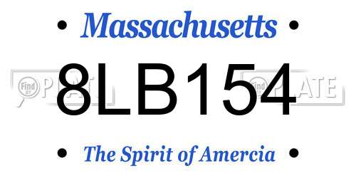 8LB154 Massachusetts License Plate