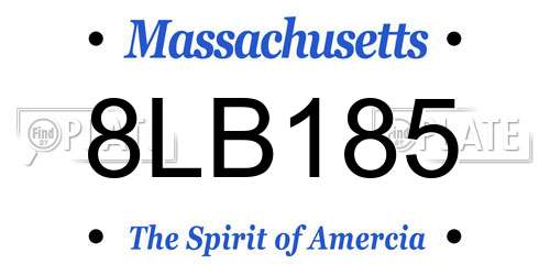 8LB185 Massachusetts License Plate