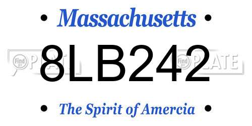 8LB242 Massachusetts License Plate