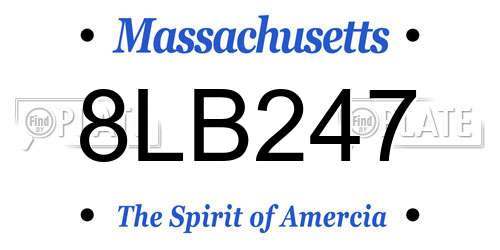 8LB247 Massachusetts License Plate