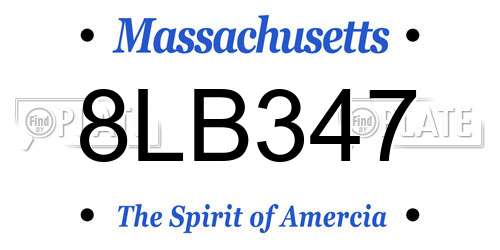 8LB347 Massachusetts License Plate