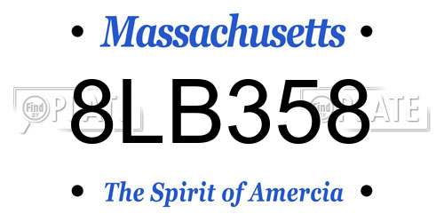8LB358 Massachusetts License Plate