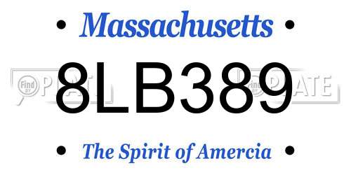 8LB389 Massachusetts License Plate