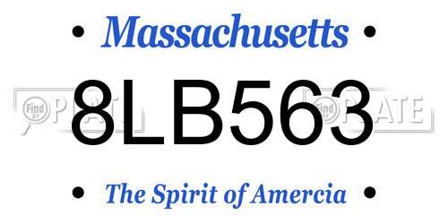 8LB563 Massachusetts License Plate