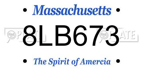 8LB673 Massachusetts License Plate