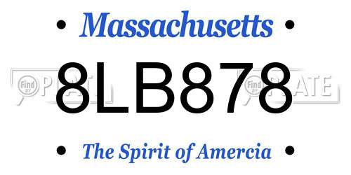 8LB878 Massachusetts License Plate