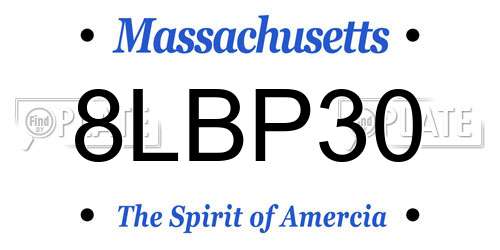 8LBP30 Massachusetts License Plate