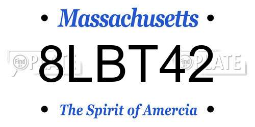 8LBT42 Massachusetts License Plate
