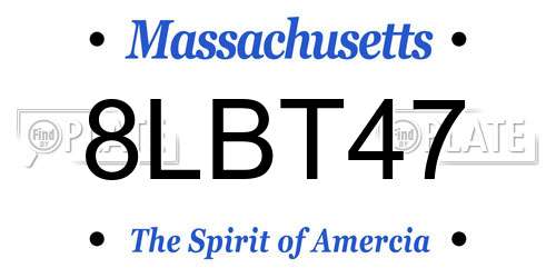 8LBT47 Massachusetts License Plate
