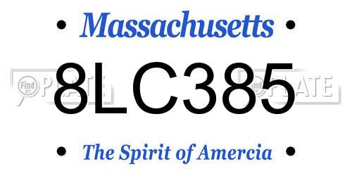 8LC385 Massachusetts License Plate
