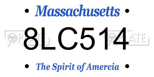 8LC514 Massachusetts License Plate