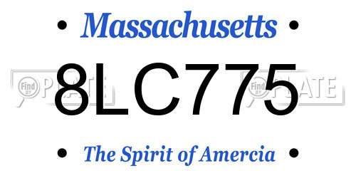 8LC775 Massachusetts License Plate