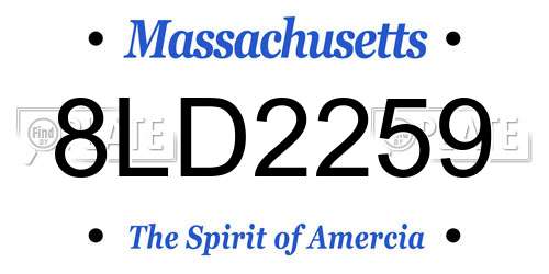 8LD2259 Massachusetts License Plate