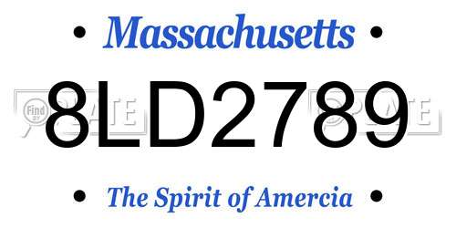 8LD2789 Massachusetts License Plate