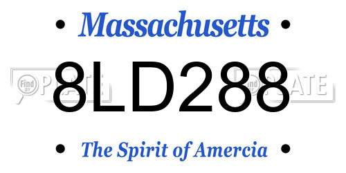 8LD288 Massachusetts License Plate