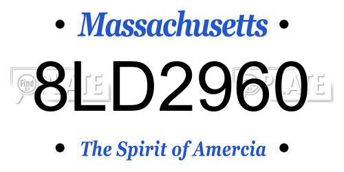 8LD2960 Massachusetts License Plate