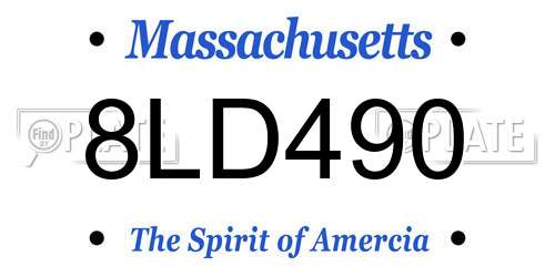 8LD490 Massachusetts License Plate