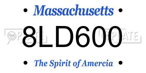 8LD600 Massachusetts License Plate