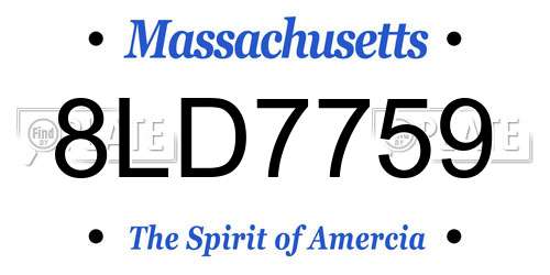8LD7759 Massachusetts License Plate
