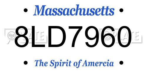 8LD7960 Massachusetts License Plate