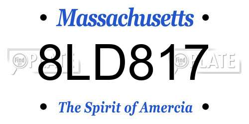 8LD817 Massachusetts License Plate