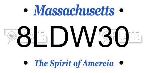 8LDW30 Massachusetts License Plate