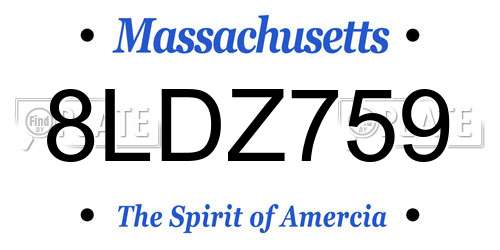 8LDZ759 Massachusetts License Plate