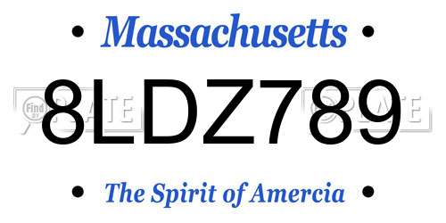 8LDZ789 Massachusetts License Plate