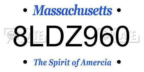 8LDZ960 Massachusetts License Plate