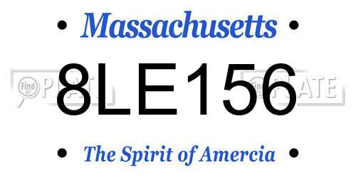 8LE156 Massachusetts License Plate