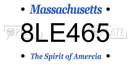 8LE465 Massachusetts License Plate