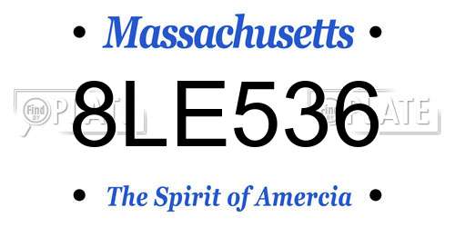 8LE536 Massachusetts License Plate