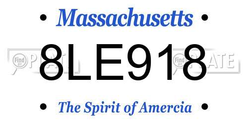 8LE918 Massachusetts License Plate