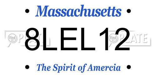 8LEL12 Massachusetts License Plate