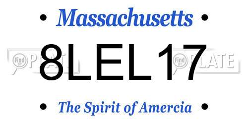8LEL17 Massachusetts License Plate