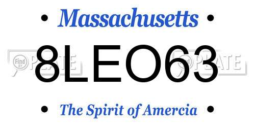 8LEO63 Massachusetts License Plate