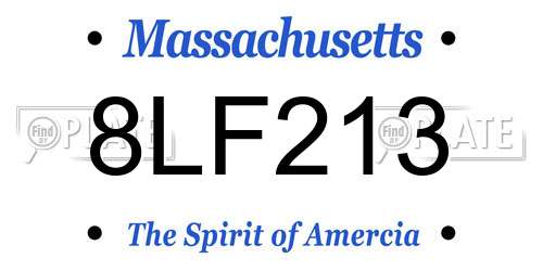 8LF213 Massachusetts License Plate