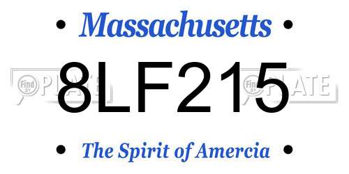 8LF215 Massachusetts License Plate